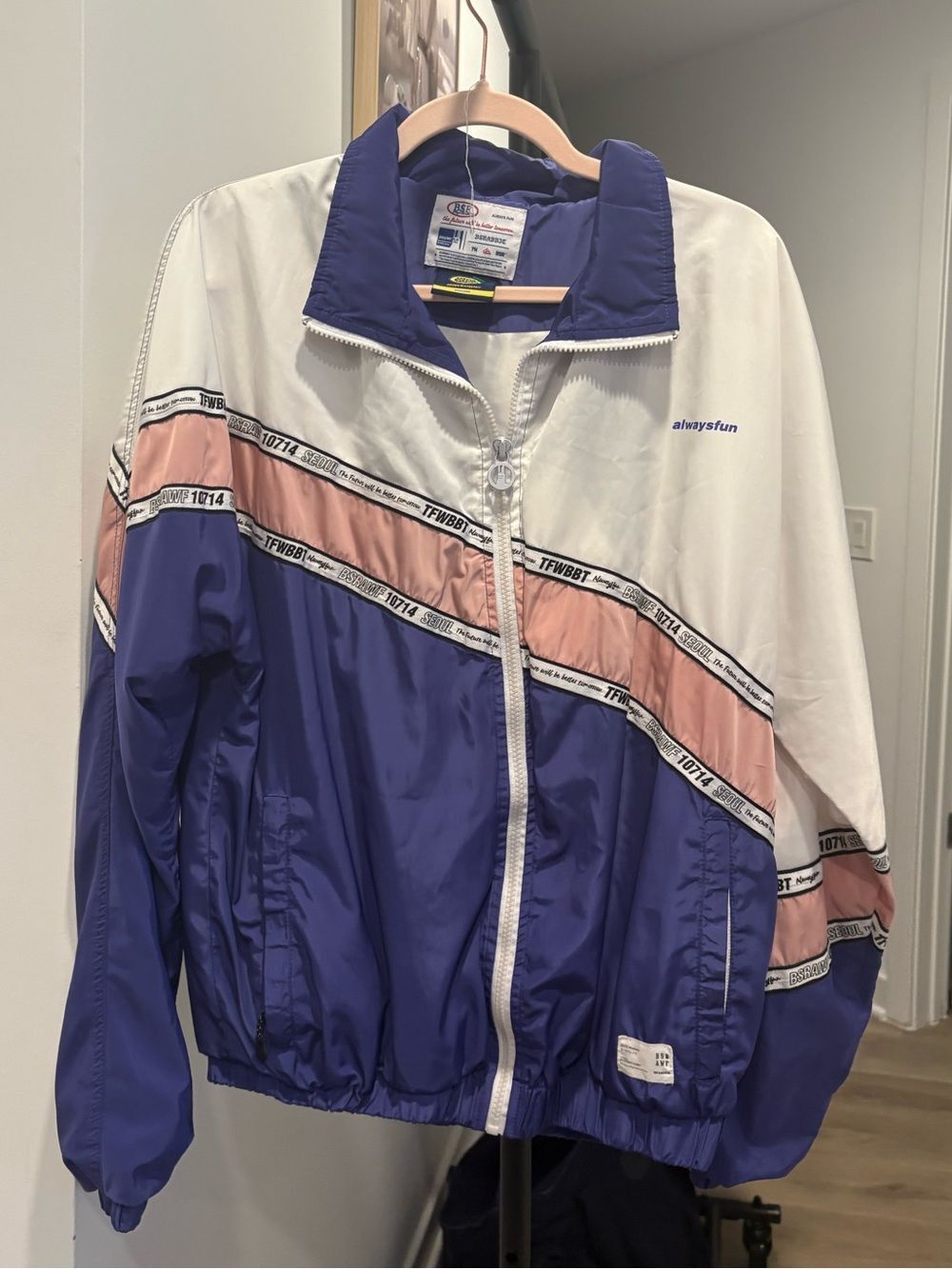 Always Purple, Pink & White Colorblock Bomber Jacket